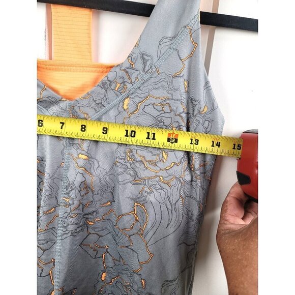The North Face Women's Vapor Wick Floral Gray & Orange Tank Top Size M - Picture 6 of 9